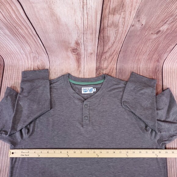 Huckberry Wellen Seawool Henley Mens Size XXL Long Sleeve Shirt Gray Stretch - Picture 10 of 11